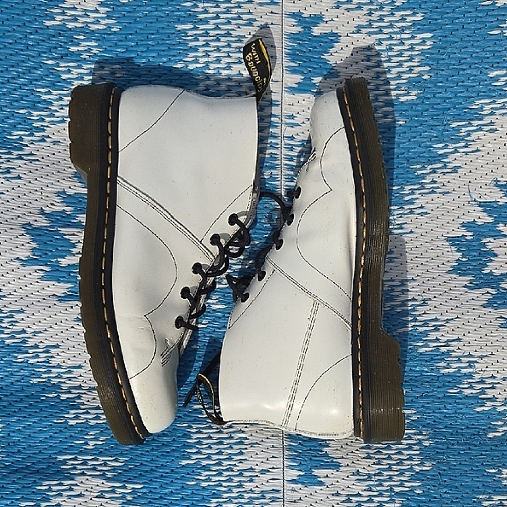 Dr. Martens White Boots with Black Laces